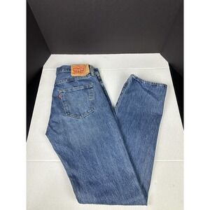 Levis 501 Jeans Mens 34x36 Blue Denim Original Button Fly Casual Pants